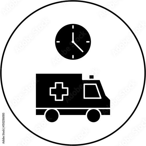 ambulance time icon design