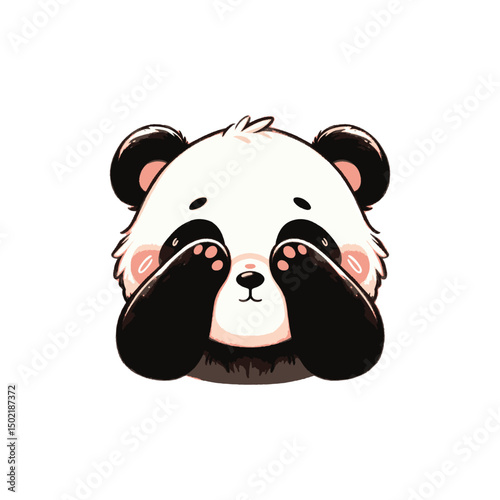 Cute panda illustration with playful expression