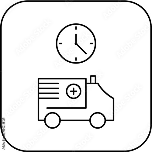 
ambulance time icon design