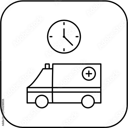 
ambulance time icon design