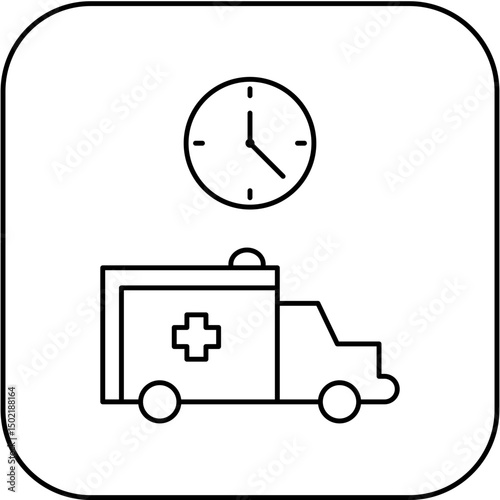 
ambulance time icon design