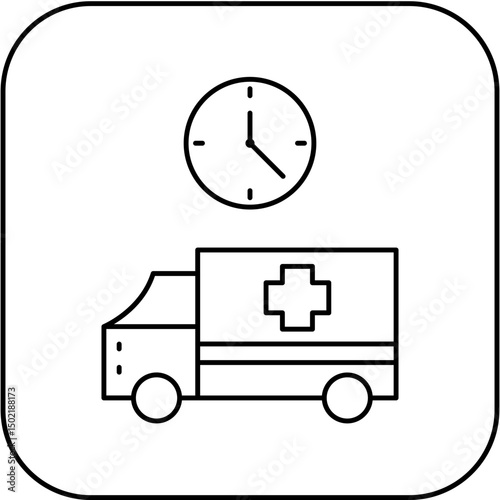 
ambulance time icon design