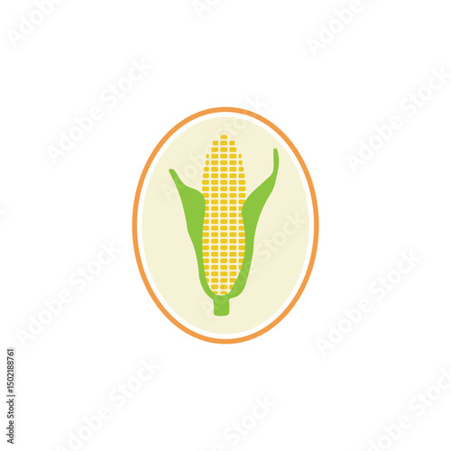 corn flat design icon logo