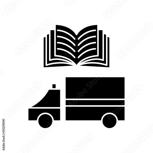 car ambulance manual book icon design