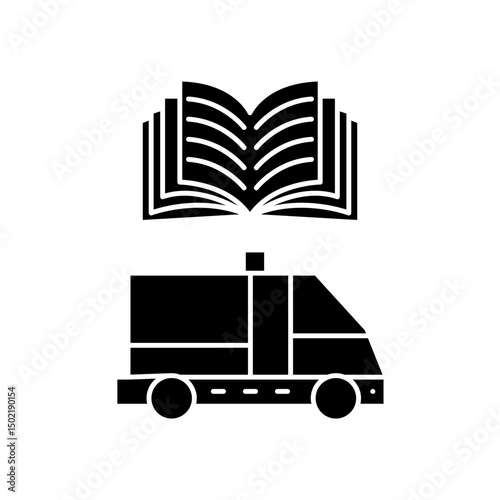 car ambulance manual book icon design