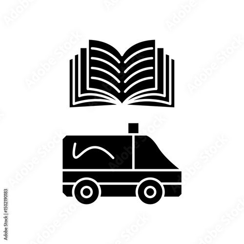 car ambulance manual book icon design