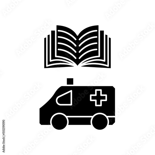 car ambulance manual book icon design