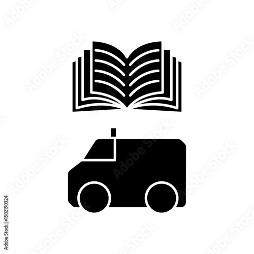 car ambulance manual book icon design