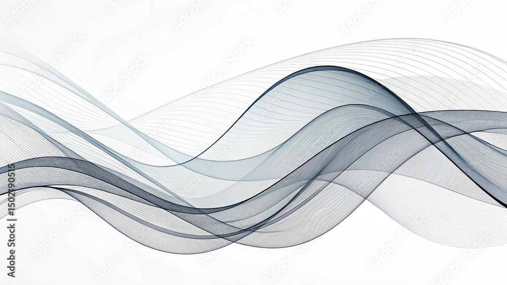 Fototapeta premium Smooth Blue Wave Flow Abstract Background