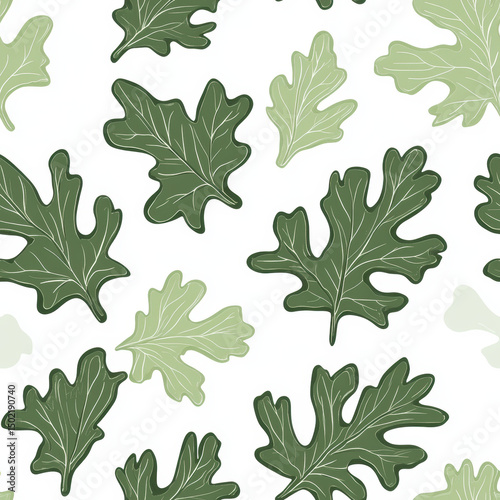 pattern background green leaves seamless white