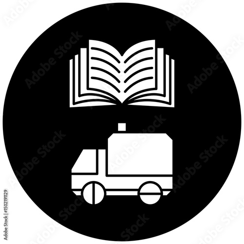 car ambulance manual book icon design