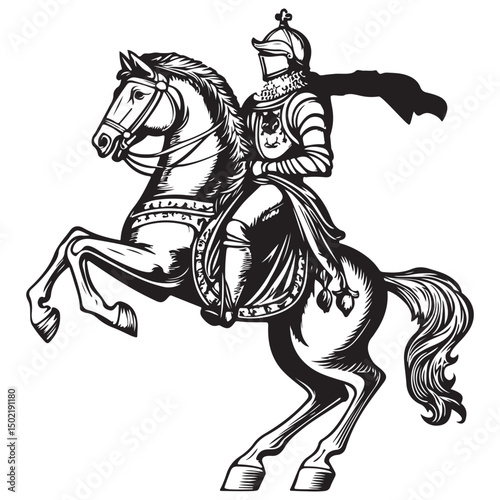 knight on horseback vector image	
