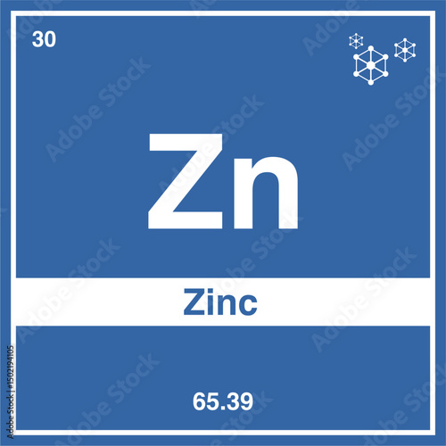 periodic vector of zinc on transparent background