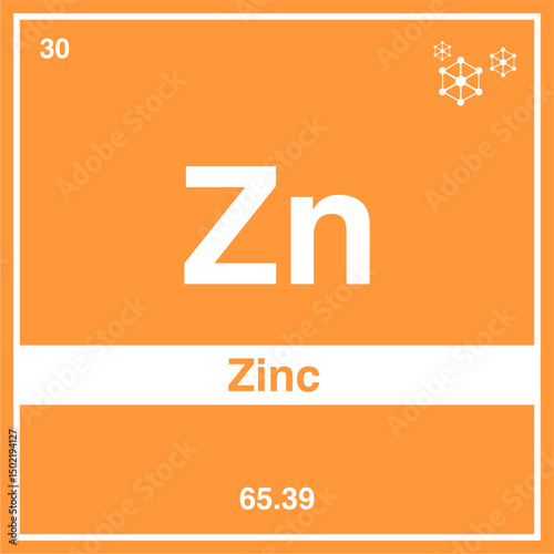 periodic vector of zinc on transparent background