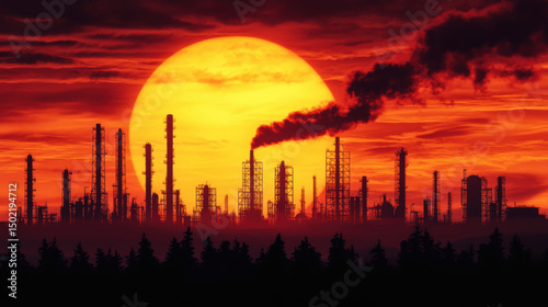 depiction landscape sunset sky reds scene