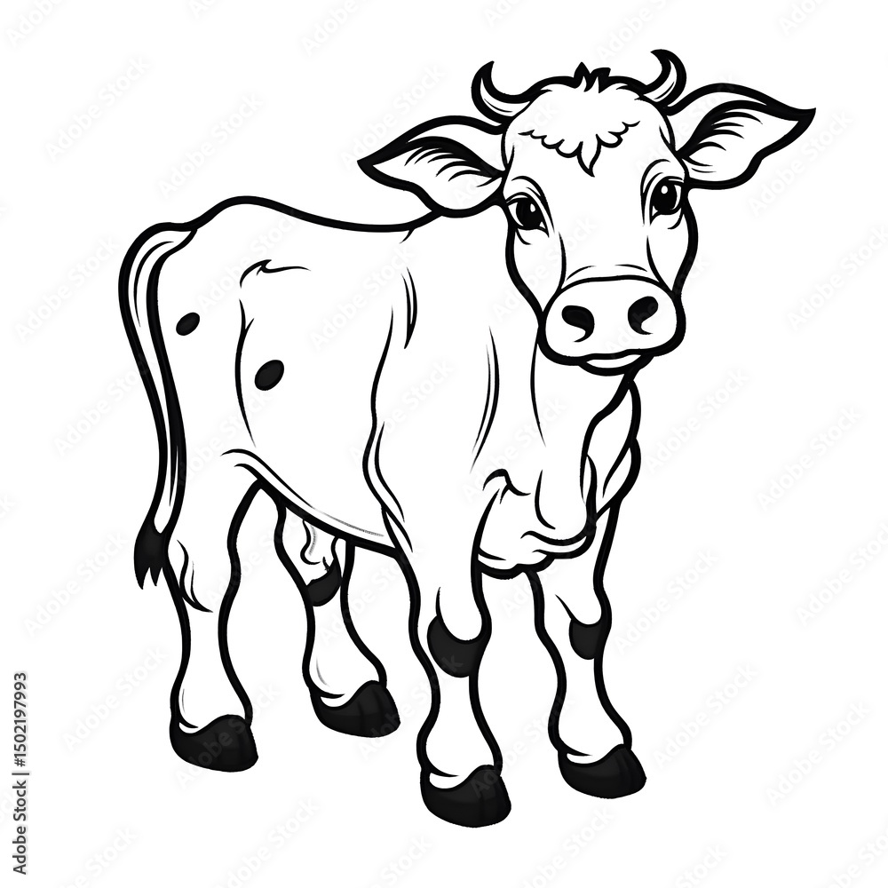 Fototapeta premium A cow, coloring page.