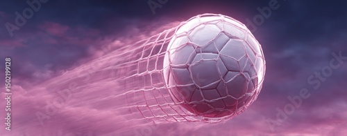 Soccer Action Shot with Bold Advertising Colors

