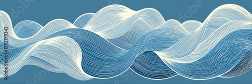 A simple vector design of blue wavy lines, perfect for modern backgrounds, digital projects, and creative abstract visuals.
