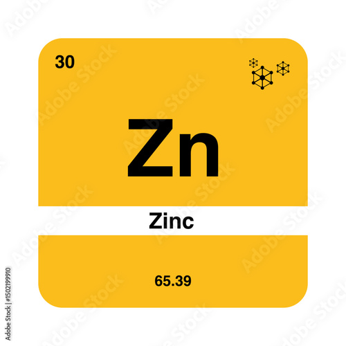 periodic vector of zinc on transparent background