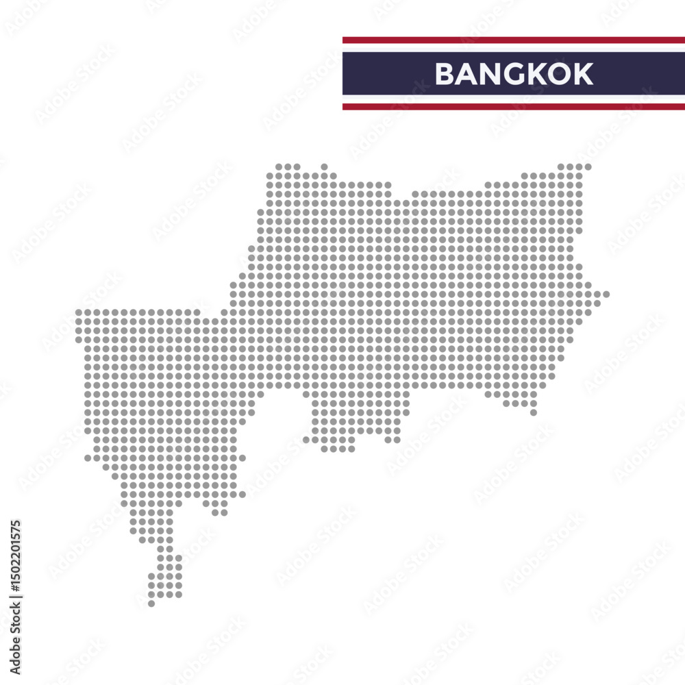 Obraz premium Dotted map of Bangkok in Thailand