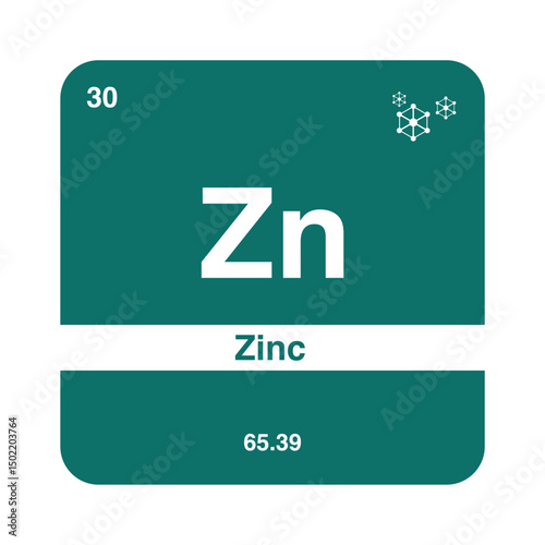 periodic vector of zinc on transparent background