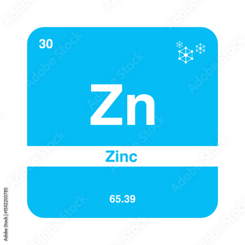 periodic vector of zinc on transparent background