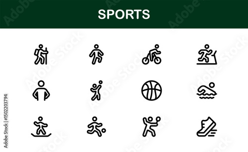 Sports Icons Collection. Minimal Line Art for Athletes and Enthusiasts.