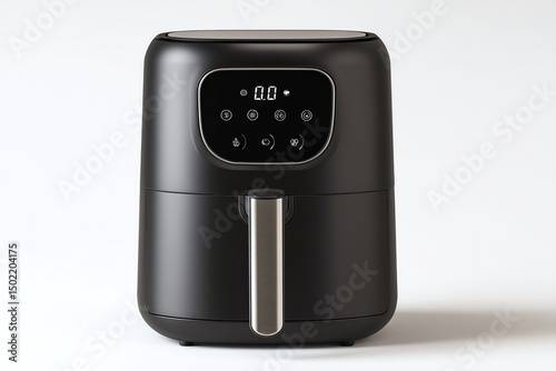Sleek black digital air fryer with touch display, perfect for healthy, quick, and stylish cooking. Ideal for modern kitchens and effortless meals.