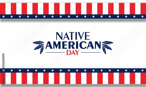 
Native American Day Wallpaper with Traditional colors and Design, American heritage day vector backdrop photo