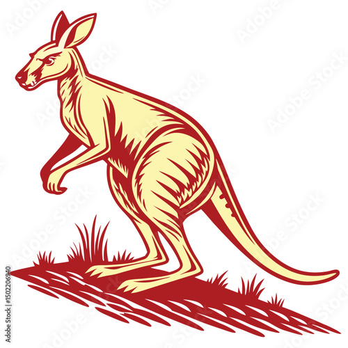 Kangaroo with baby vector illustration