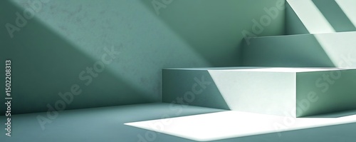 Steps, sunlight, green room, product display