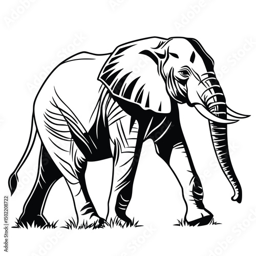 Let me know if you’d like it to focus more on a specific element like the elephant or style (eg, sketch, silhouette)