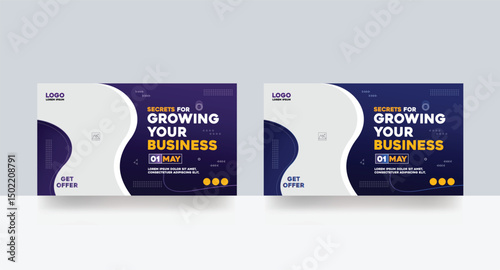 Marketing business YouTube Thumbnail design layout templates