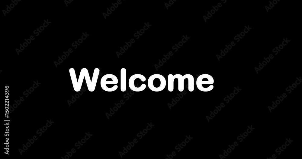 Welcome text animation Horizontal light streaks against a black background creating an abstract pattern effect