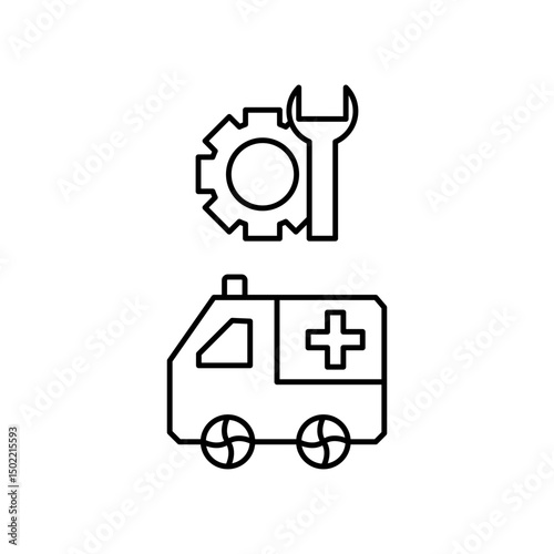 ambulance repair icon design