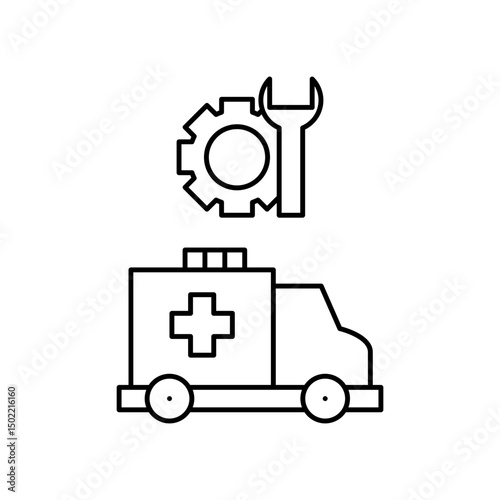 ambulance repair icon design