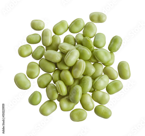 fava beans pile on white background