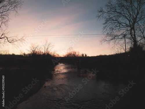 Pink Sunrise with Bridge