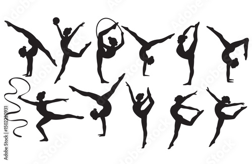 Yoga silhouette. Meditating woman in lotus position. Vector illustration