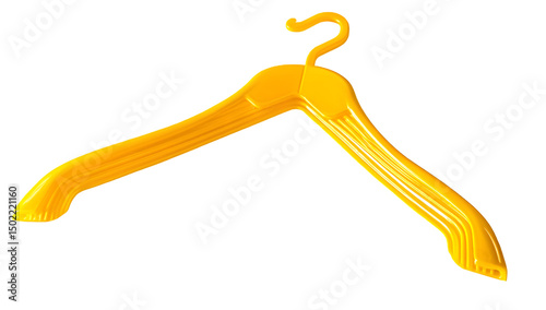 Yellow clothes hanger studio shot