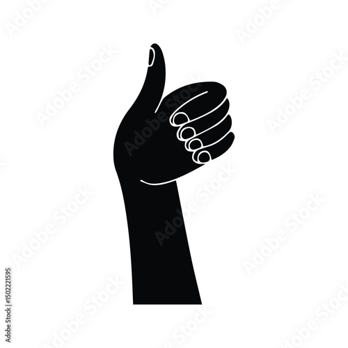 Thumbs Up Icon. Hand With Thumbs Up Gesture Illustration. Ok And Agree Sign. Support And Like Symbol.