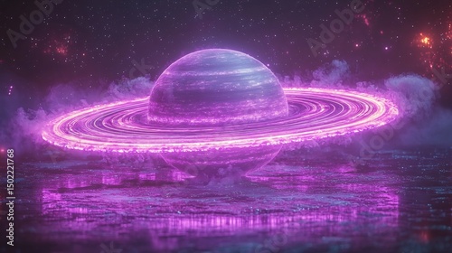 Nostalgia Wrapped In a Floating Violet Cloud Shaped Like a Fading Planet Slowly Orbiting a Star From Memory