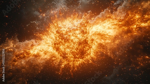 Rage Visualized As a Supernova Erupting Across a Coded Grid Where Gas and Fire Swirl Through Chaotic Bloom