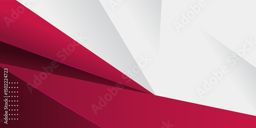 Futuristic abstract red and gray. Triangle on bright white color geometric design. Modern overlap papercut background vector illustration. Eps10 vector