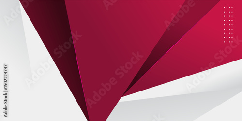 Futuristic abstract red and gray. Triangle on bright white color geometric design. Modern overlap papercut background vector illustration. Eps10 vector