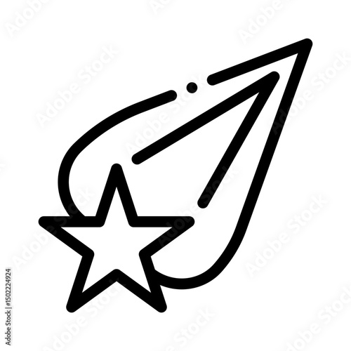 shooting star line icon