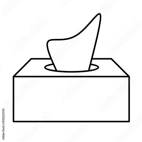 solid outline tissue box isolated on white background