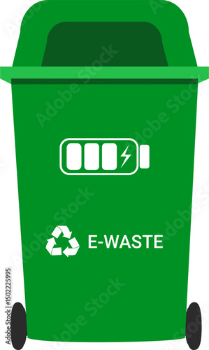 E-waste Recycling bin vector illustration. Waste management. World environmental day concept.