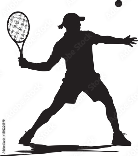 Silhouette Tennis Players Sports People Set