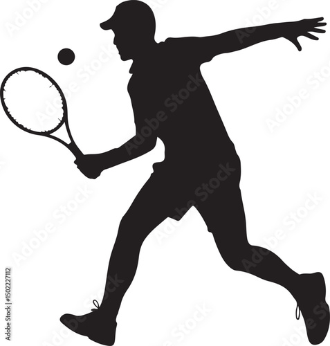 Silhouette Tennis Players Sports People Set